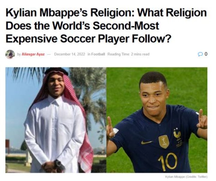 Kylian Mbappé Religion